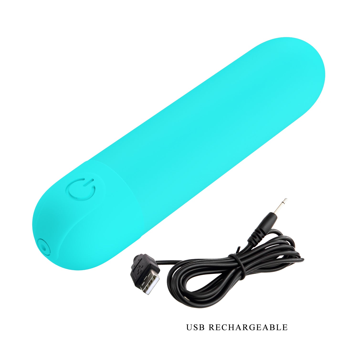 Mini vibrator bullet Stefan Pretty Love Turcoaz - specificatii 8 cm 10 moduri vibratie USB