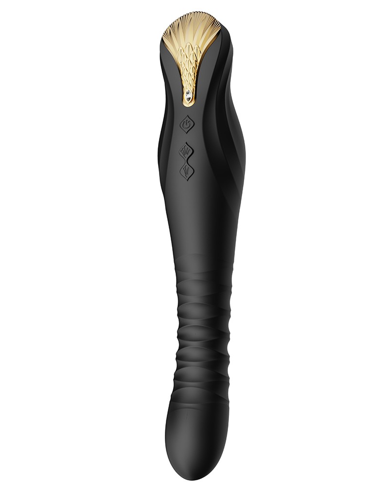 Vibrator ZALO King, detaliu design auriu inspirat din Egiptul Antic