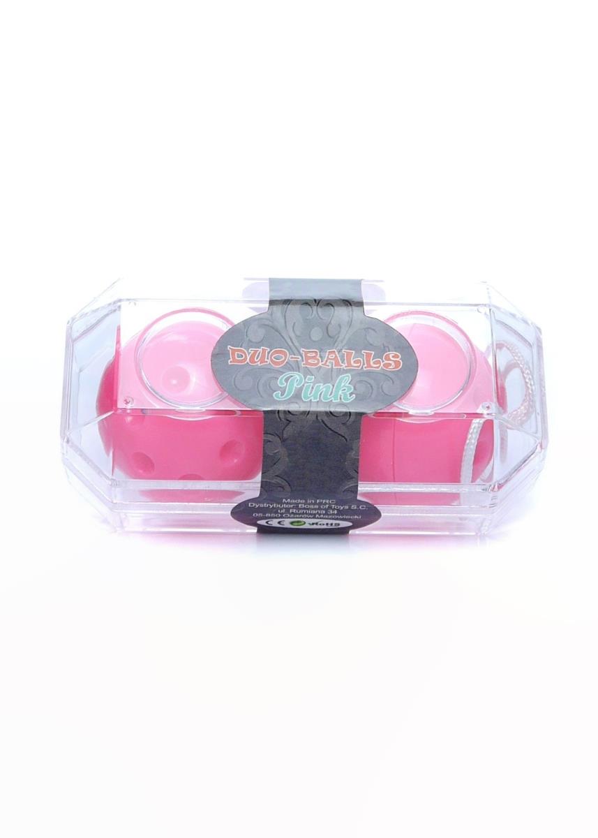 Bile Vaginale Duo Balls Pink, vedere completa a ambelor bile si a snurului