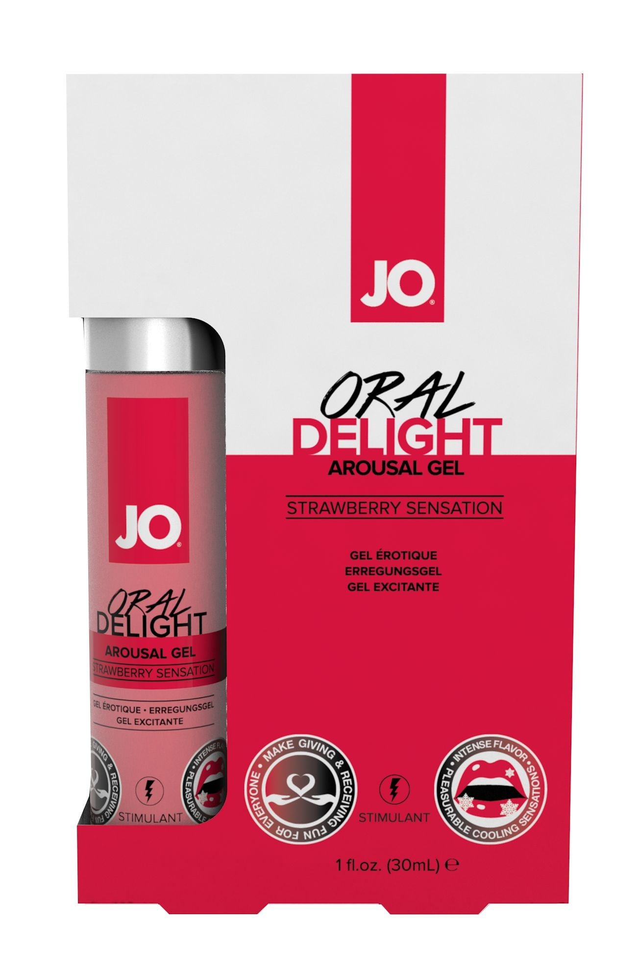 Gel oral stimulant System JO Oral Delight Capsuni 30ml flacon formula groasa water-based aromat