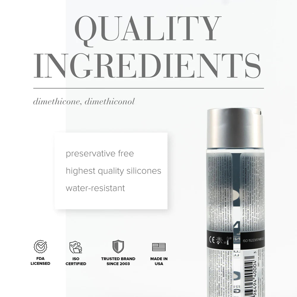 JO Premium Original 120ml alunecare lunga durata rezistent apa fara parabeni siloxani compatibil prezervative