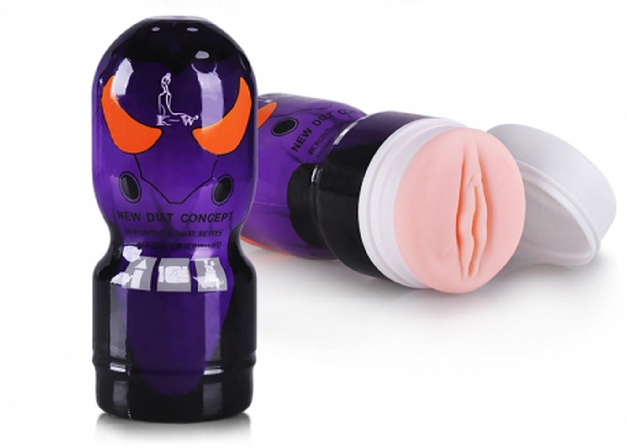 Masturbator Passion Cup Vagina 03, cupa mov cu coarne portocalii New Adult Concept