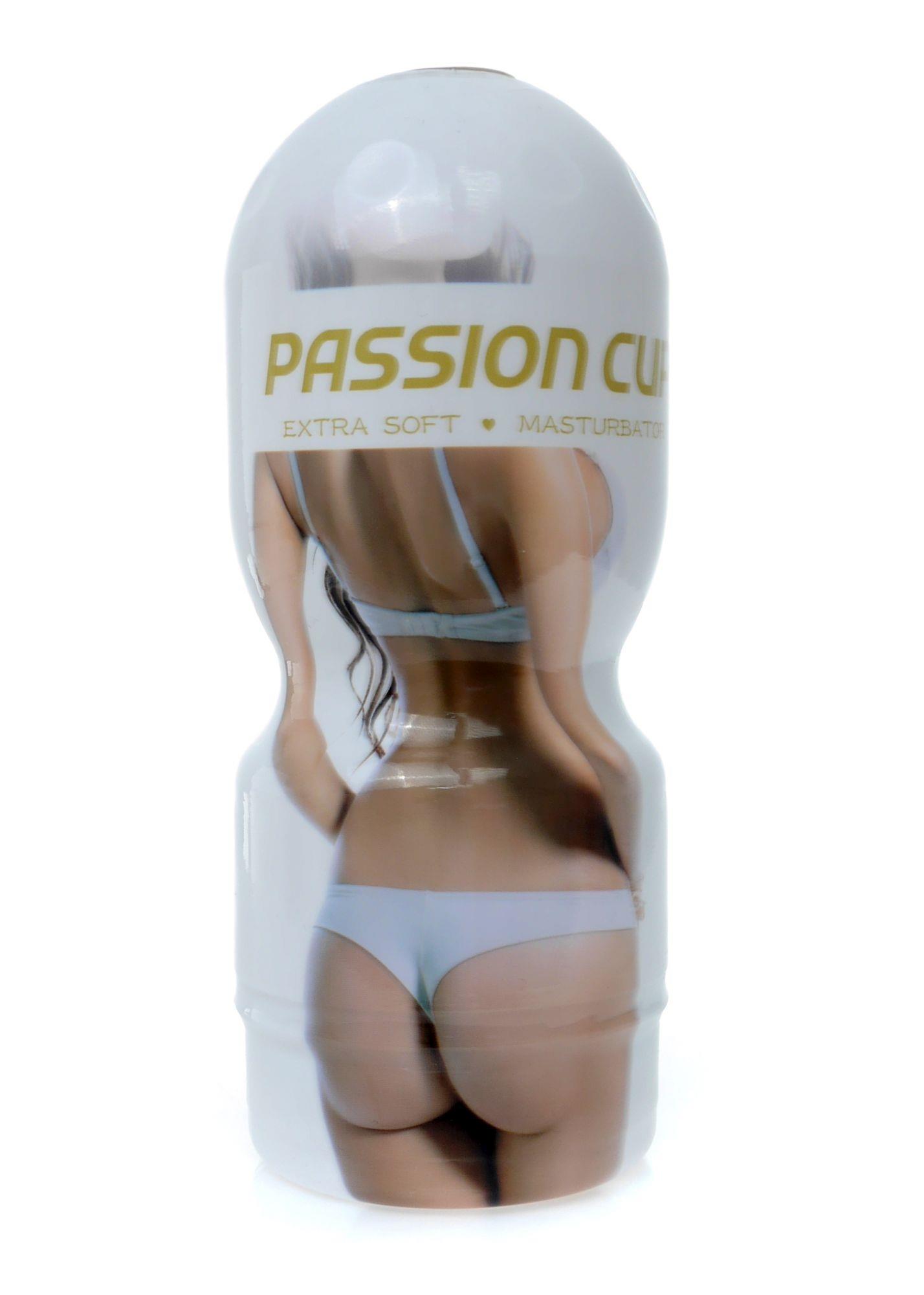 Masturbator Passion Cup Vagina 06, cupa alb-aurie cu print foto