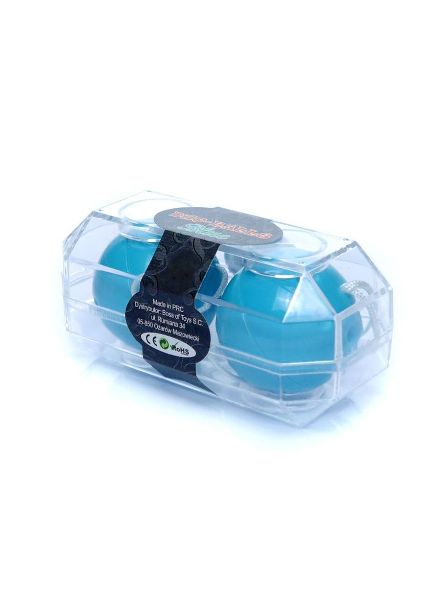 Ambalaj Duo Balls albastru, cutie transparenta