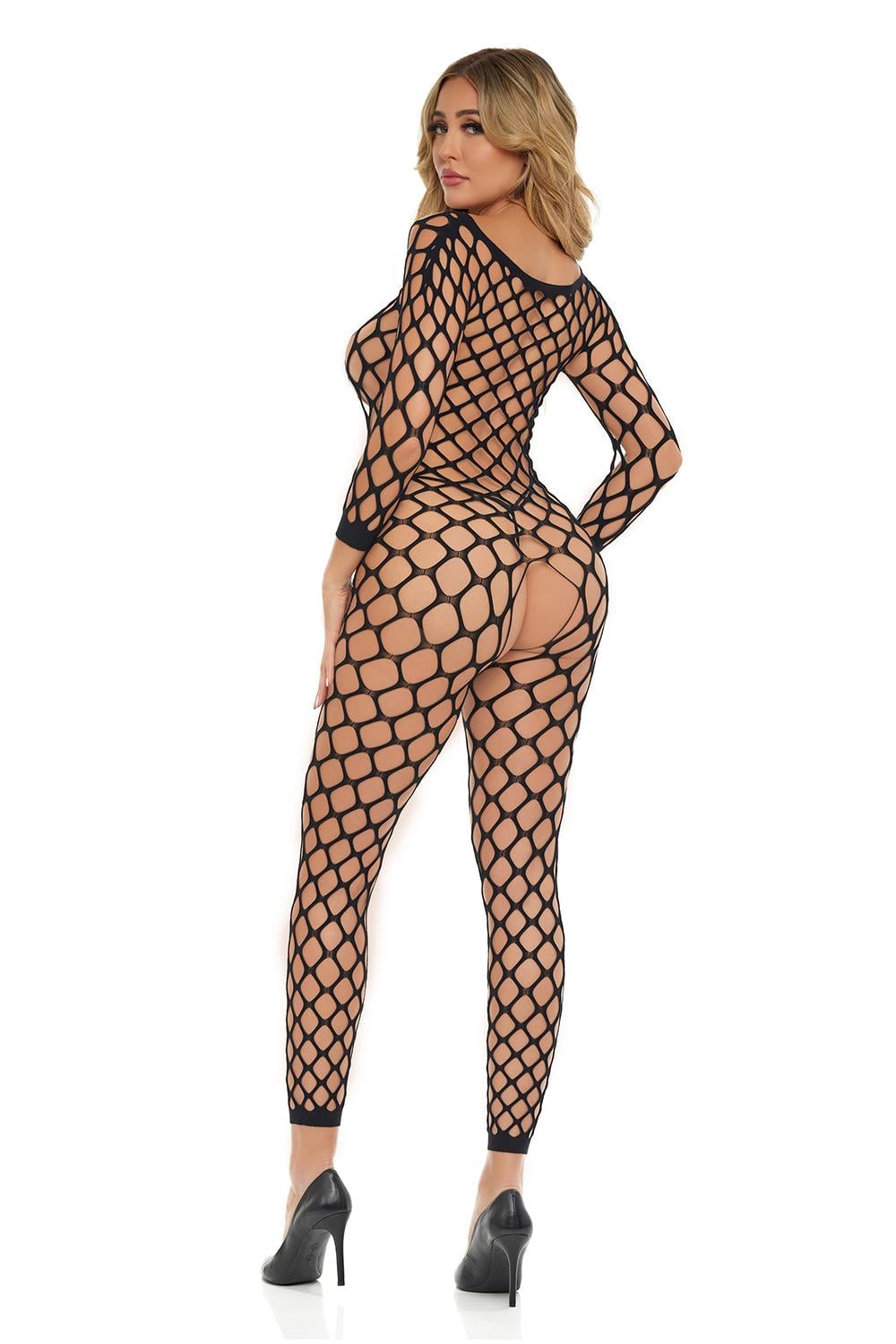 Bodystocking Crotchless Spate Pink Lipstick Lingerie Swipe Right