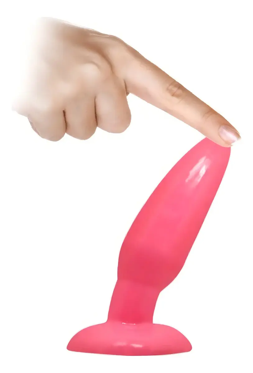 Dop anal roz TPE moale 15cm baza larga ventuza maner manual