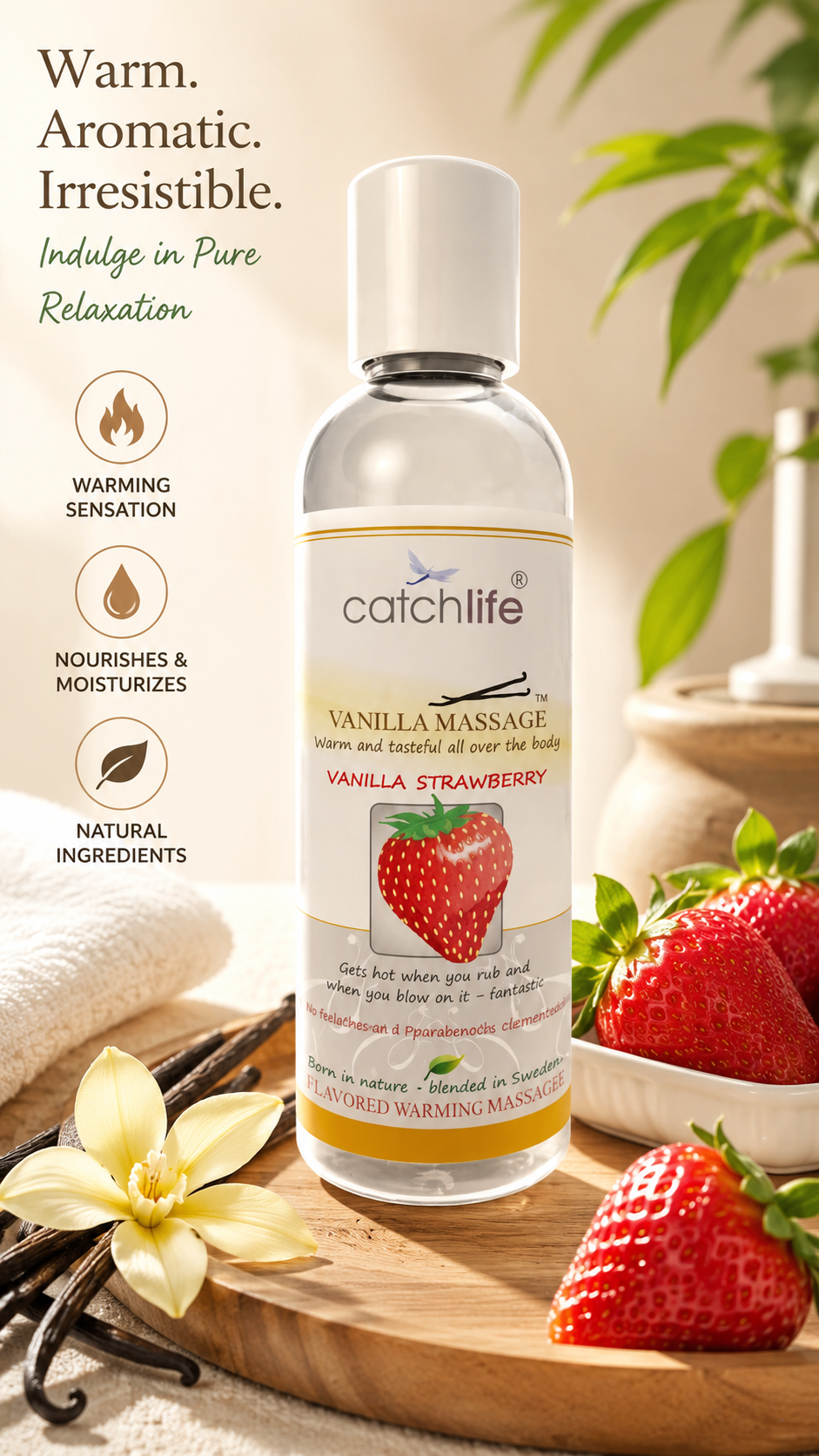 Nature Body Fun Gel Vanilie Capsuni 100ml gel lubrifiant incalzitor