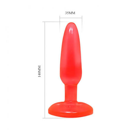 Plug anal rosu 15cm forma conica insertie progresiva incepatori detaliu
