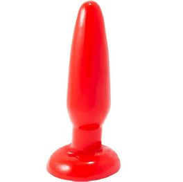 Dop anal conic rosu TPE moale baza larga ventuza maner