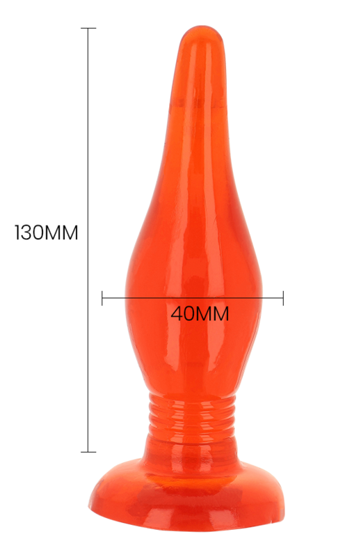 Plug anal Baile rosu 13cm 4cm diametru forma conica insertie graduala incepatori