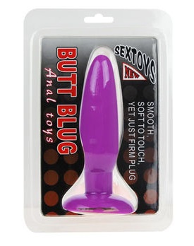 Anal plug conic TPE violet 13.5cm diametru 4cm baza ventuza vedere principala