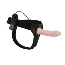 Strapon barbati cu vibratii - prelungitor penis natural - vedere frontala