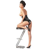 Corset Decupat Latex - Negru - vedere frontala