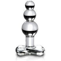 Dop Anal Sticla Icicles No 47 Transparent vedere frontala becuri gradate suflat manual Pipedream