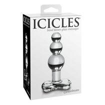 Dop Anal Sticla Icicles No 47 Transparent vedere laterala becuri gradate Pipedream