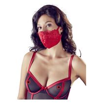 Masca de Protectie din Dantela Cottelli Collection - Rosu