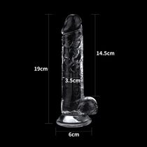 Dildo Jelly Lovetoy "Flawless Clear" 19 cm - vedere laterala