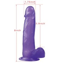 Dildo Jelly Purple Violet Large - detaliu finisaj TPE moale