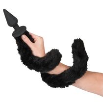 Butt Plug Anal Bad Kitty "Cat Tail" 11 cm - Negru##