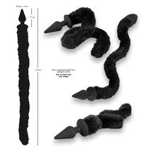 Butt Plug Anal Bad Kitty "Cat Tail" 11 cm - Negru##