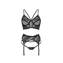 Set Lenjerie Intima Dantela Ryanne Beauty Night - Negru