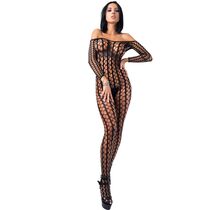 Bodystocking Plasa One Touch Rimes - Negru