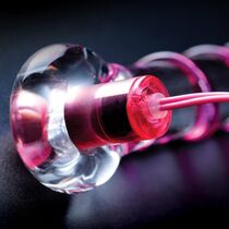 Icicles No 4 vibrator sticla Pipedream dimensiuni 17.8 cm G-spot curbat