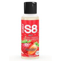 Lubrifiant S8 4-in-1 Dessert, Aroma Capsuni si Vanilie, comestibil, 125 ml