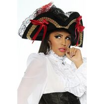 Palarie de Pirat Erotica - Negru