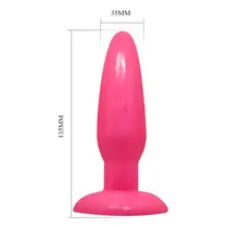 Plug anal roz 15cm unghi de sus diametru baza