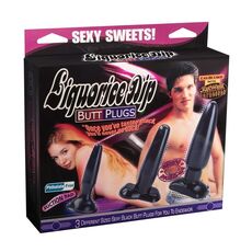 Set Butt Plug Sexi Sweets »Liquorice Dip« Negru