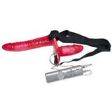 Strapon Vibrator Dublu Bad Kitty &raquo;Naughty Toys&laquo; 18 cm - Rosu