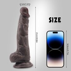 Dildo Chisa Novelties "Fashion Dude" 22 cm - Negru-dimensiuni