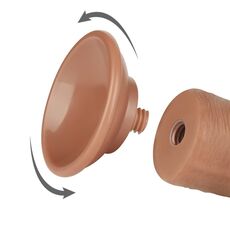 Dildo Dubla Densitate cu ventuza si strat dublu glisant de 20cm, Light Brown