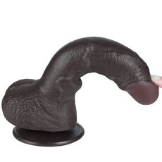 Dildo Dubla Densitate cu strat dublu glisant de 19.5cm, Negru