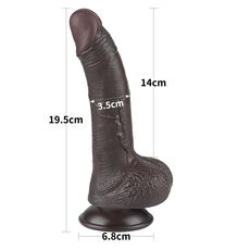 Dildo Dubla Densitate cu strat dublu glisant de 19.5cm, Negru
