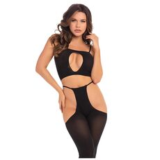 Set Lenjerie Pink Lipstick Road Trip 2 Piese cu Hotpant, negru, S-L