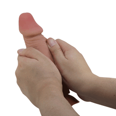 Dildo Ultrarealistic Sliding Skin Brown Baile, TPR, flexibil, 19cm_ulta_moale_si_placut