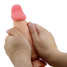 Dildo Ultrarealistic Sliding Skin Natural Baile, TPR, flexibil, [19cm x 4.4cm]
