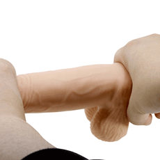 Dildo Ultrarealistic Sliding Skin Natural Baile, TPR, flexibil, [19cm x 4.4cm]