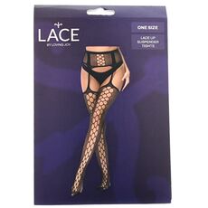 Dres model portjartier cu bretele si sireturi Lace by LJ, negru-cutie