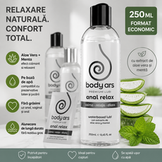 Lubrifiant anal Body Ars, pe baza de apa, 250ml- cu menta