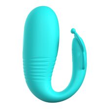 Vibrator hands-free Pretty Love Remi Thrusting - Aqua - Turcoaz- vedere laterala