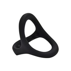 Inel Penis Triplu Loving Joy Silicon Negru - vedere completa