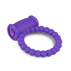 Inel penis vibrator Easytoys mov - compartiment baterie deschis