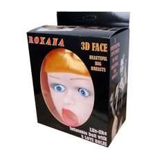 Cutie Papusa Gonflabila Roxana 3D, chip 3D si sani mari, 3 orificii de patrundere