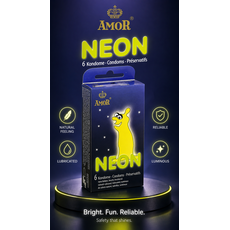 Prezervative Fosforescente Amor "Neon" 6 Bucati