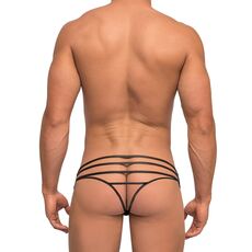 Male Power Strappy Thong - Blue/Black