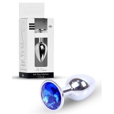 Plug Jewellery Silver, cristal albastru inchis - cutie B-Series alaturi de plugul anal bijuterie