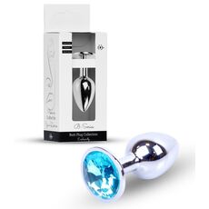Plug Jewellery Silver, cristal albastru deschis - cutie B-Series alaturi de plugul anal bijuterie